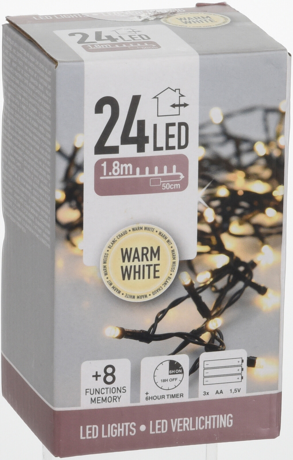 24 LED ljusslinga batteri - utomhus