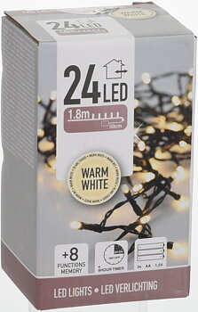 24 LED ljusslinga batteri - utomhus