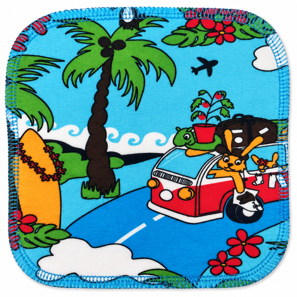 Återanvändbara tvättlappar i jersey – Tropiskt motiv | 9-pack - 2