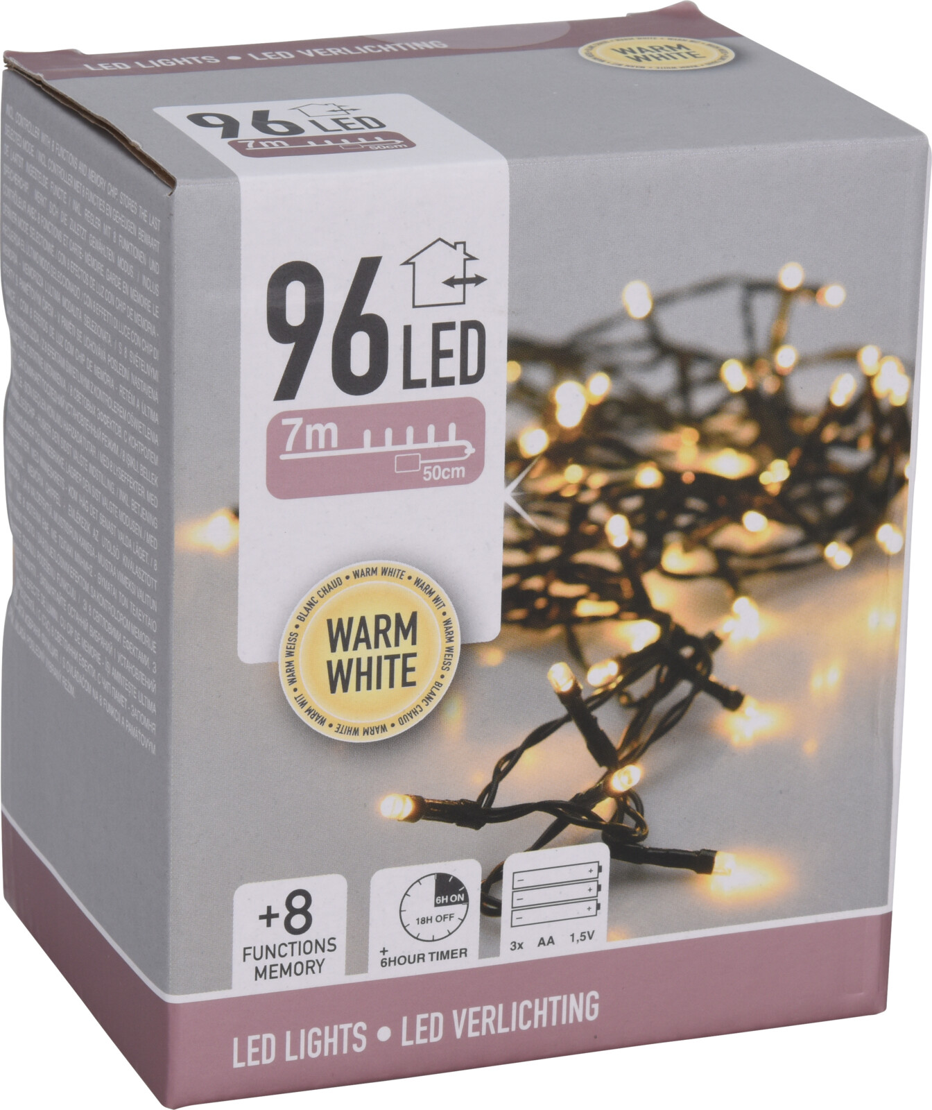 96 LED ljusslinga batteri - utomhus