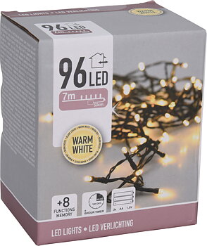 96 LED ljusslinga batteri - utomhus