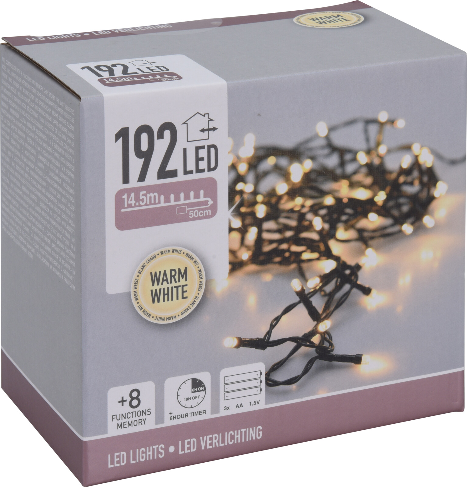 192 LED ljusslinga batteri - utomhus