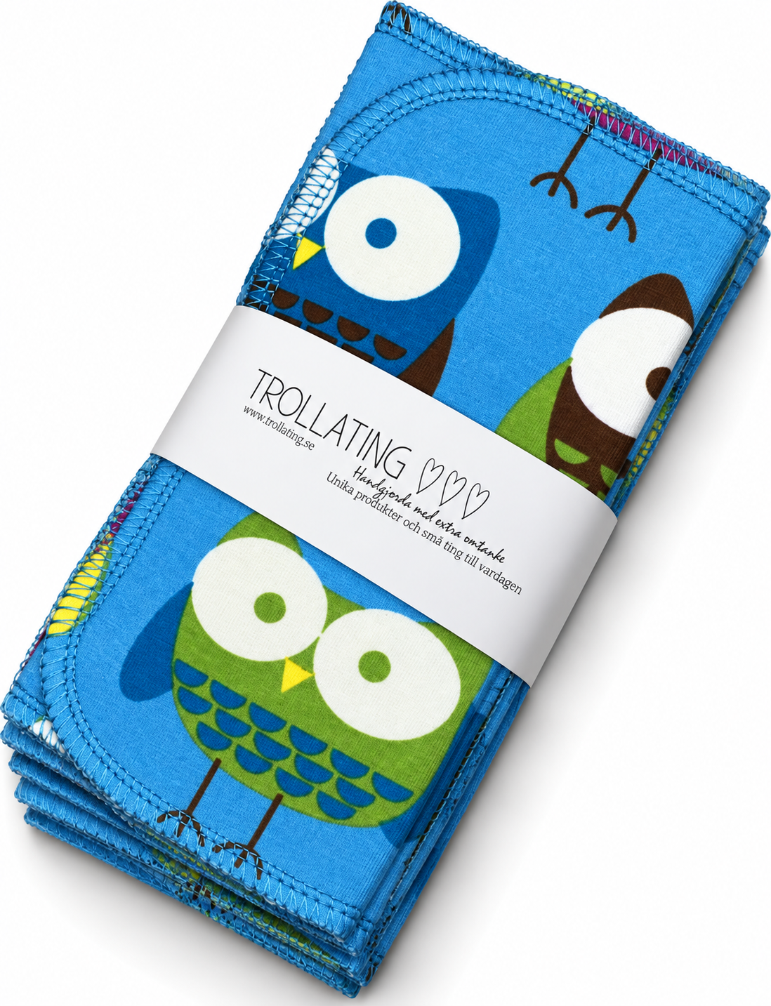 Återanvändbara tvättlappar ugglor – 22-pack | 15 × 15 cm