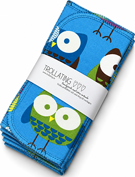Återanvändbara tvättlappar ugglor – 22-pack | 15 × 15 cm