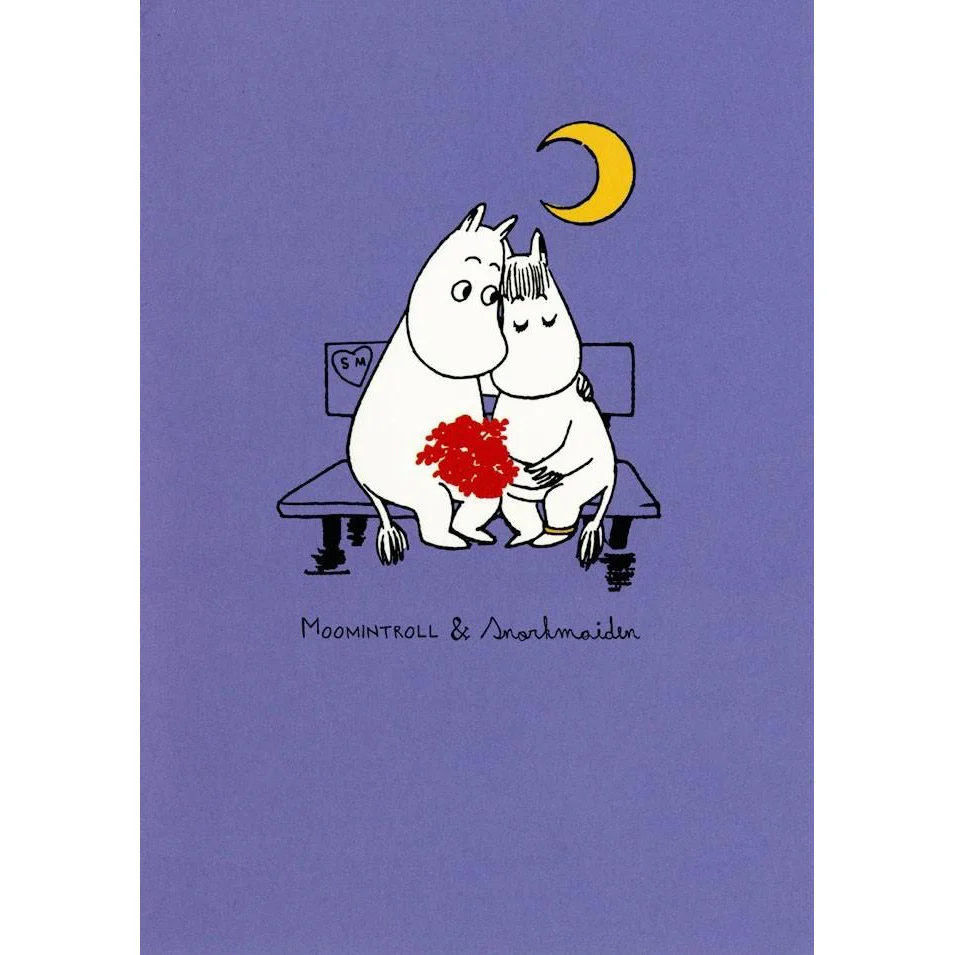 Mumin dubbelvikt kort - Moomintroll & Snorkmaiden