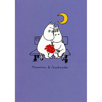 Mumin dubbelvikt kort - Moomintroll & Snorkmaiden