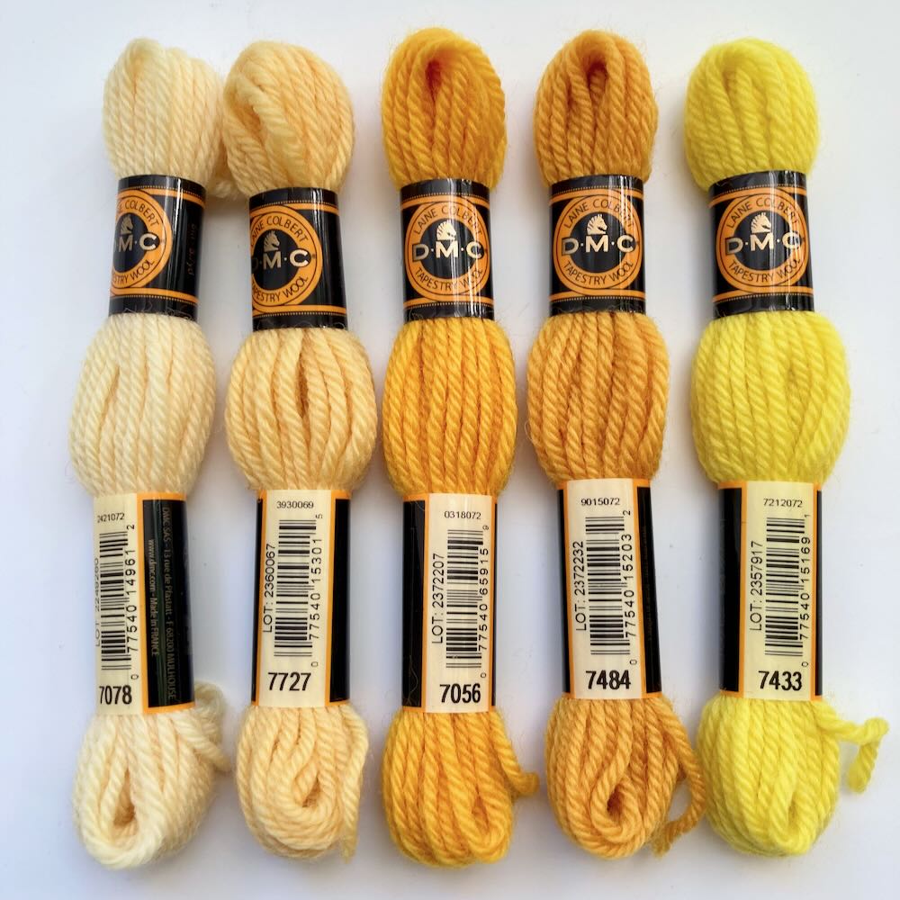 DMC Colbert wool embroidery thread Yellow Hues