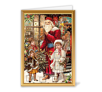 Adventskalenderkort - Santa with Children