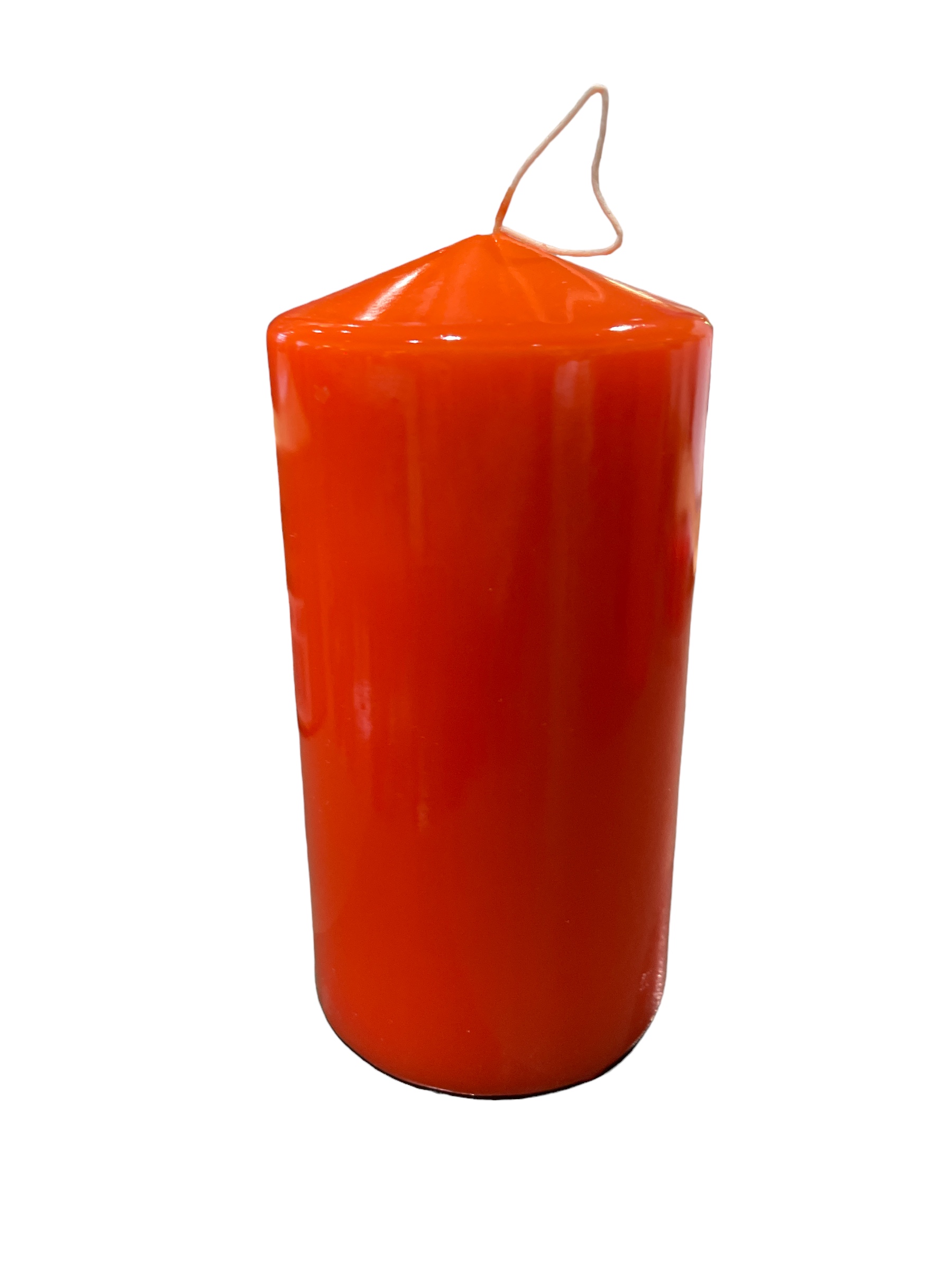 Blockljus Orange Lack  7,5x 15 cm