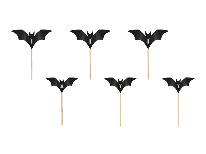Cake toppers Fladdermöss  6-pack