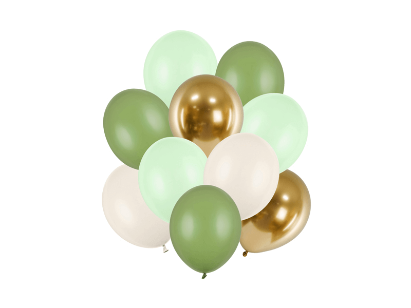 Ballongbukett Grön Mix 10-pack