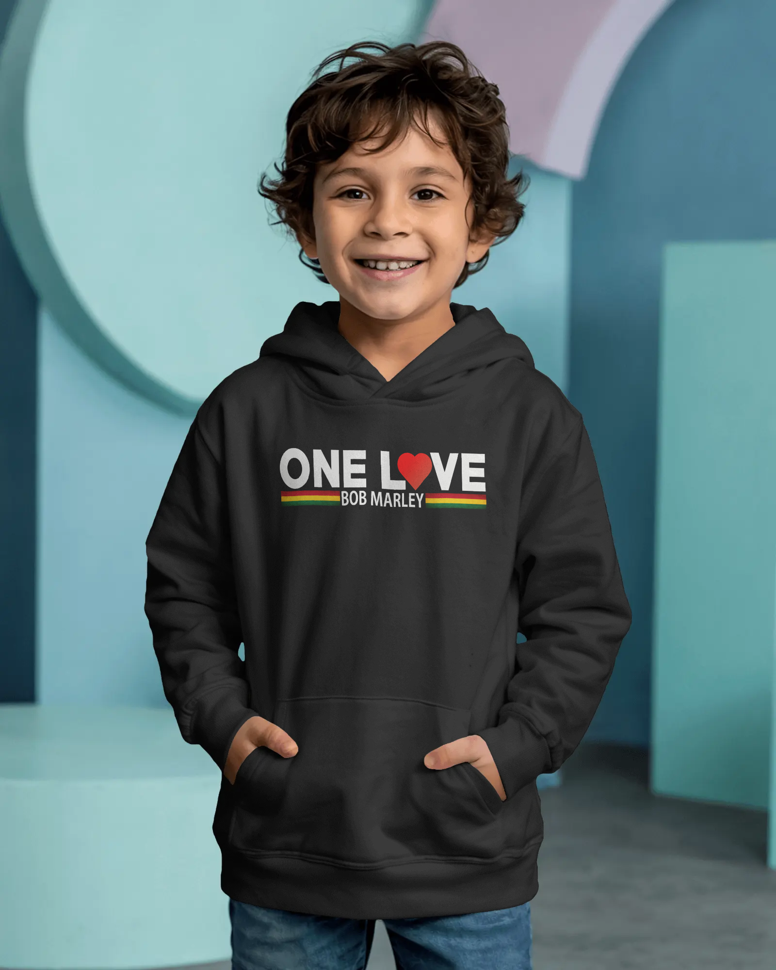 Bob Marley One Love Kids Hoodie Black