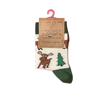 Moose & Fir Tree Children's Socks, 27-30