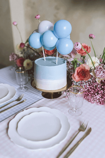 Ballong Cake topper Ljusblå 29 cm - 3