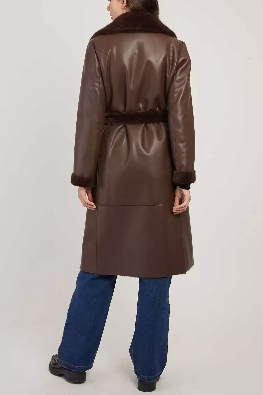 Derhy - Lenna Long Reversible Coat Brown - 3