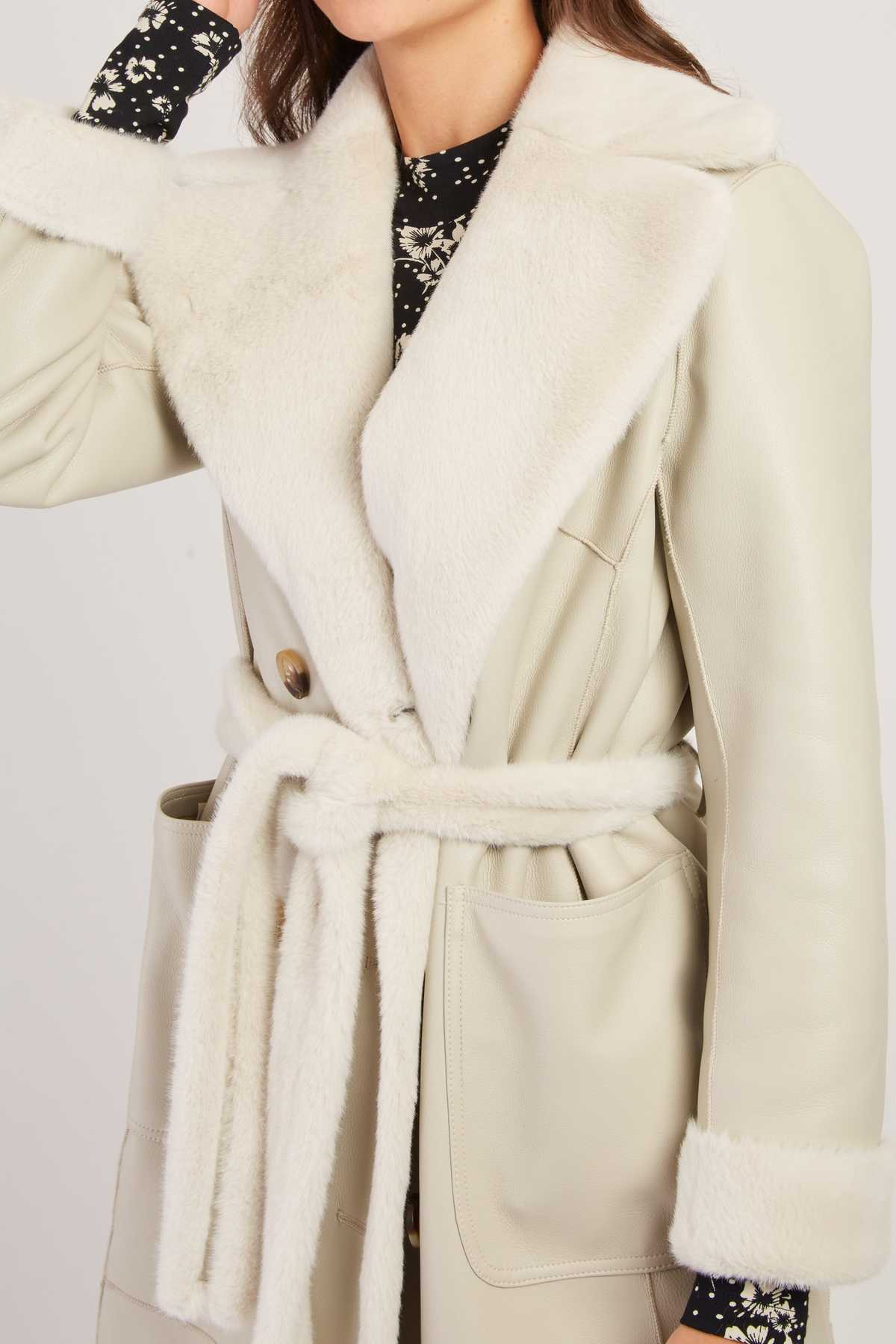Derhy - Lenna Long Reversible Coat Off White - 5