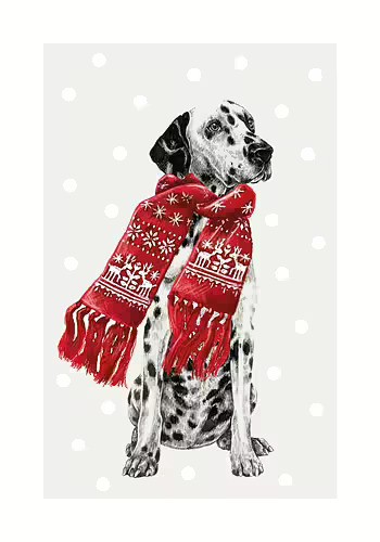 Dubbelvikt kort - Xmas Dalmatian