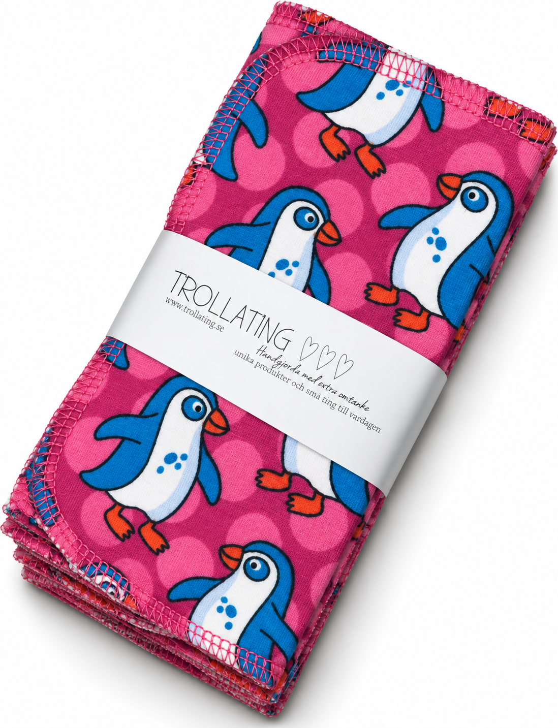 Återanvändbara tvättlappar pingviner – 16-pack | 15 × 15 cm