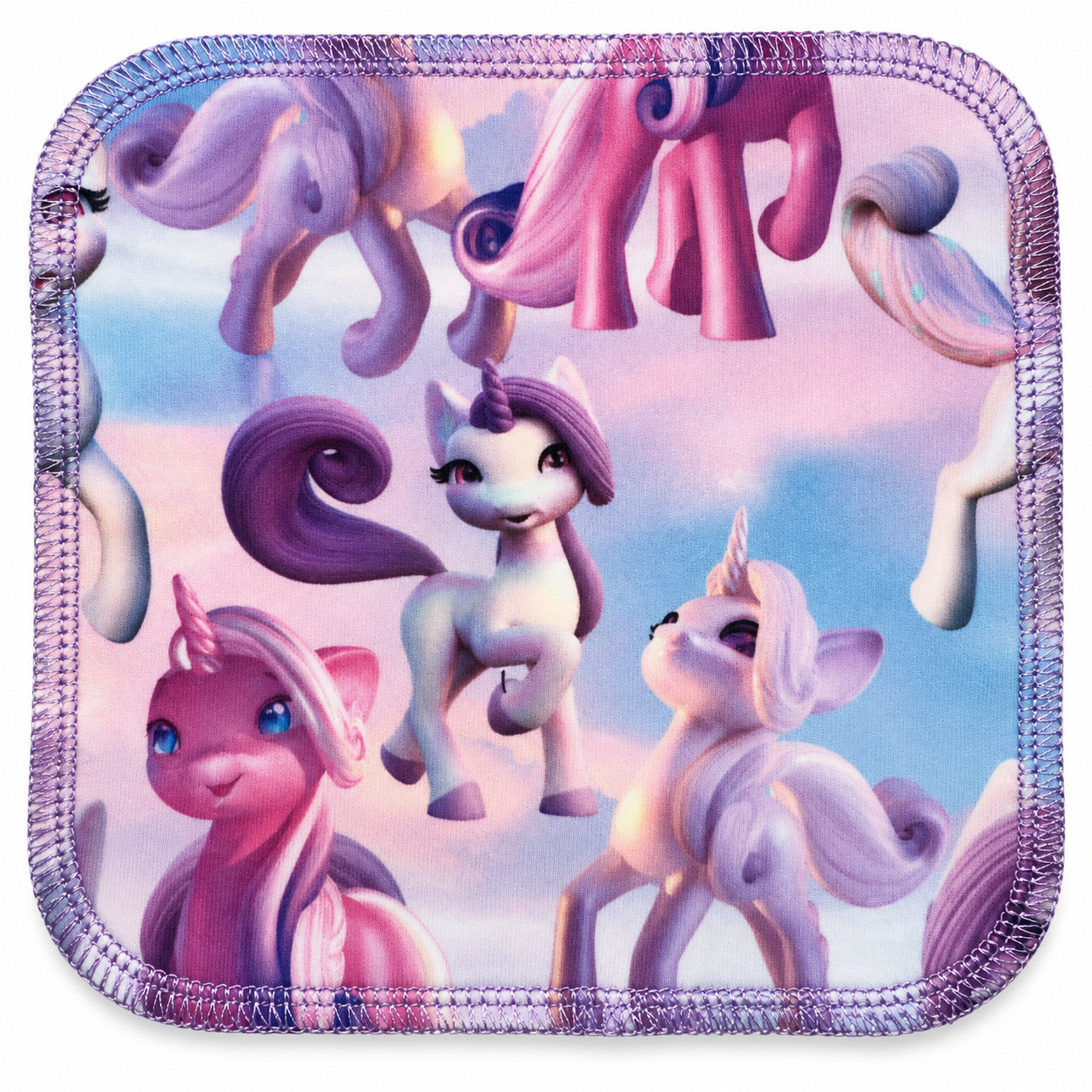 Återanvändbara tvättlappar med enhörningar – 7-pack | 15 × 15 cm - 2