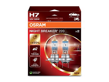 H7 OSRAM 12V NB +220%  (senaste version), 2-PACK