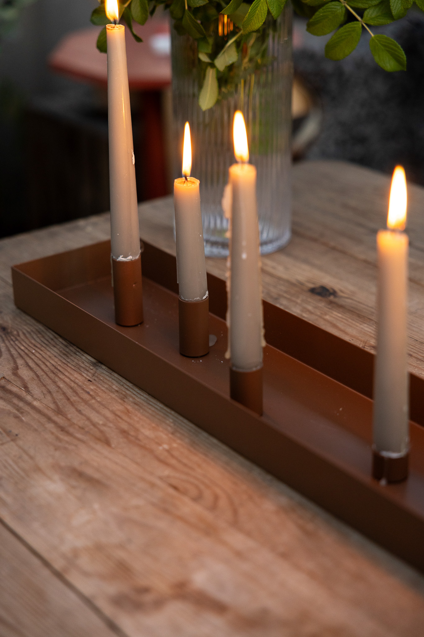 Sund Brown candlestick with magnetic candle holders - 60x13 cm - 5