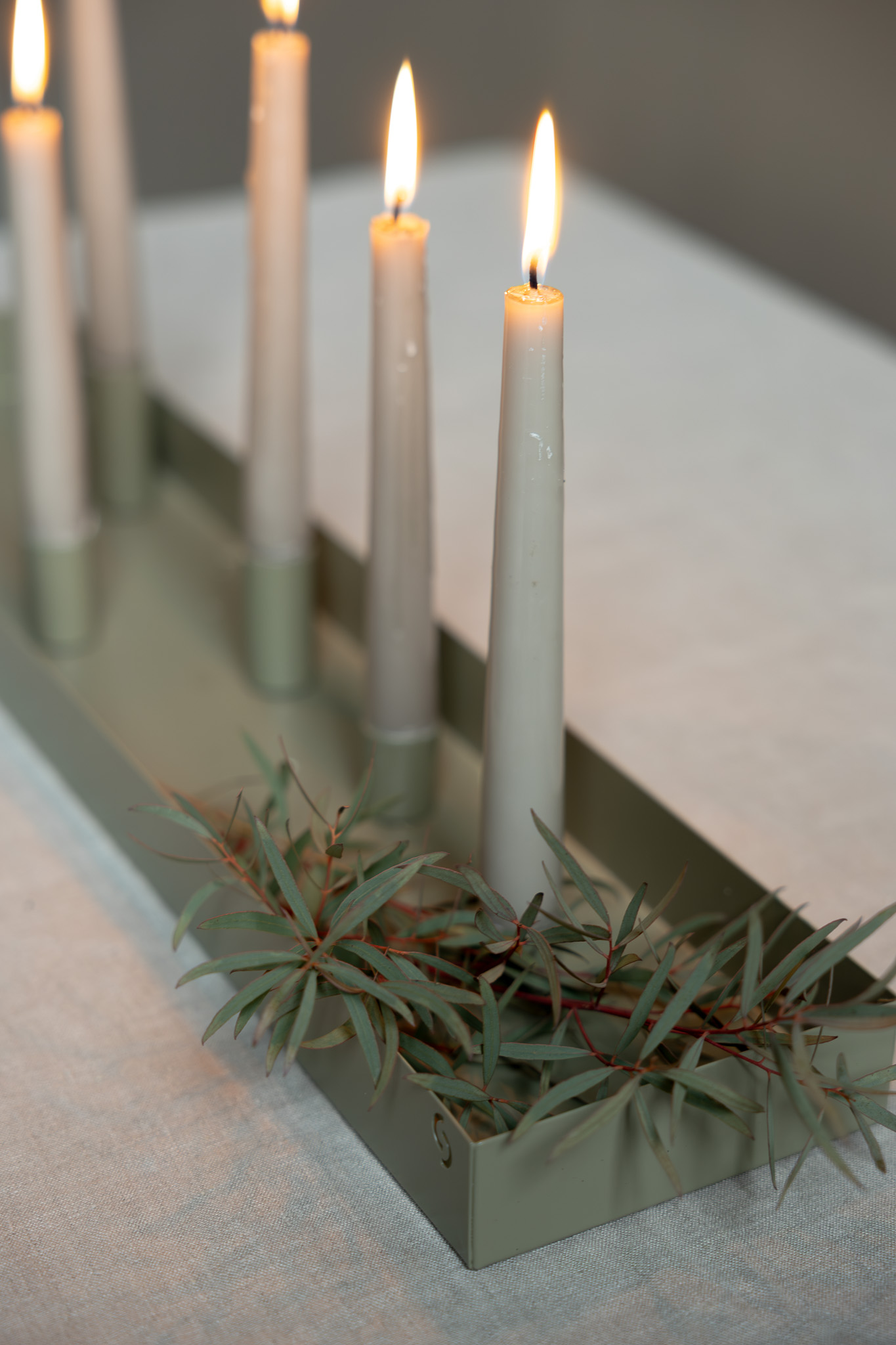 Sund Green candle holder with magnetic candle holders - 60x13c m - 6