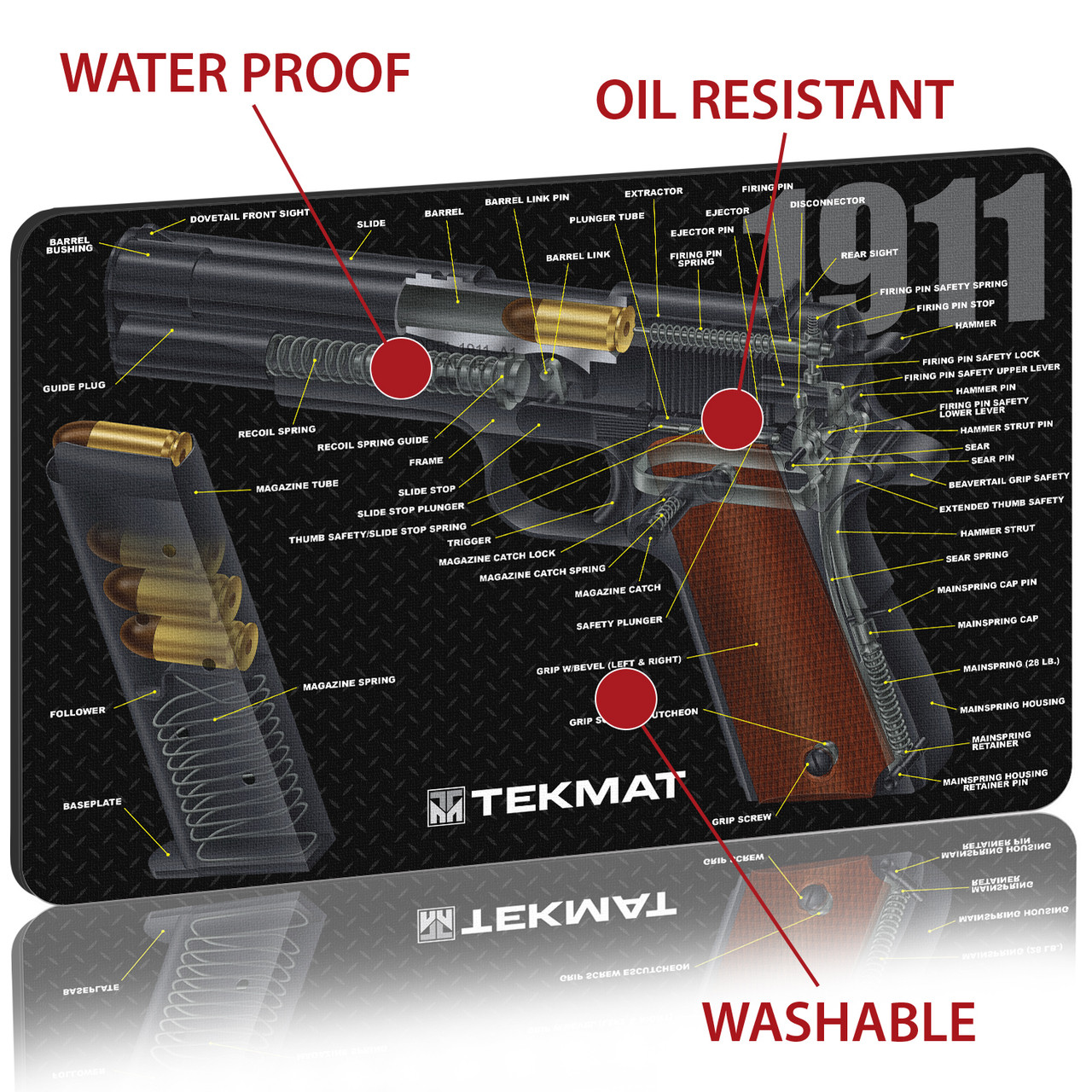 TekMat 1911 3D Cutaway Cleaning Mat 3