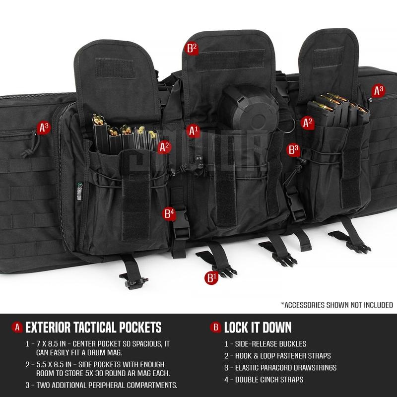 Savior Equipment American Classic 55" Double Rifle Bag - Black 4