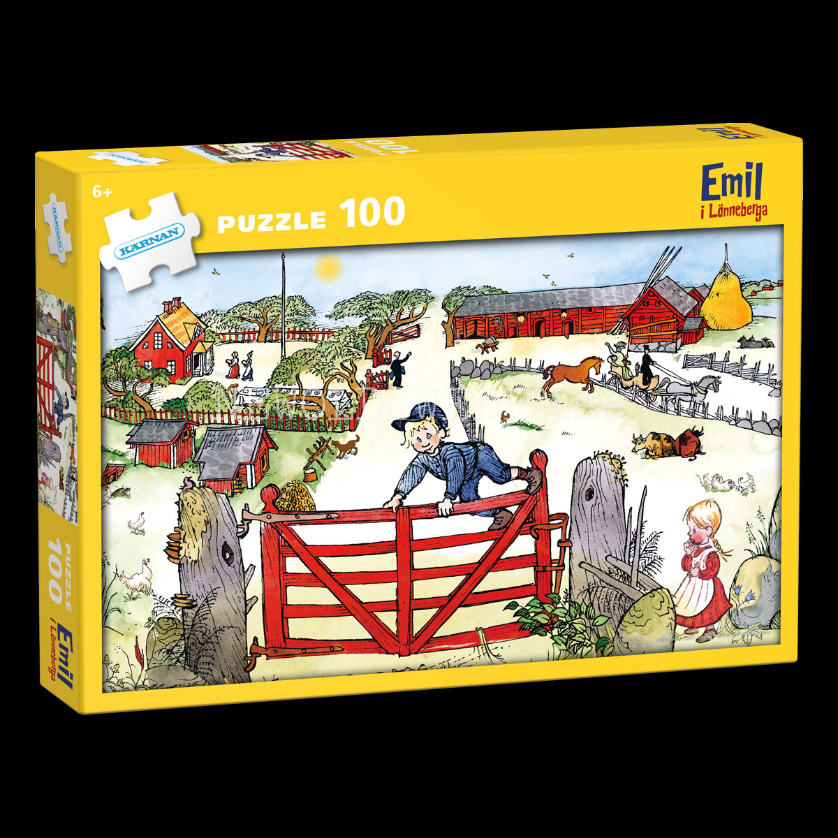 Emil i Lönneberga - Puzzle 100 bitar 30 x 50 cm - Astrid Lindgren & Björn Berg