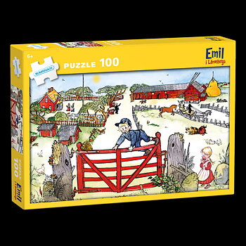 Emil i Lönneberga - Puzzle 100 bitar 30 x 50 cm - Astrid Lindgren & Björn Berg