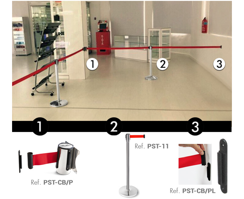 Wall connector for retractable belt - 3