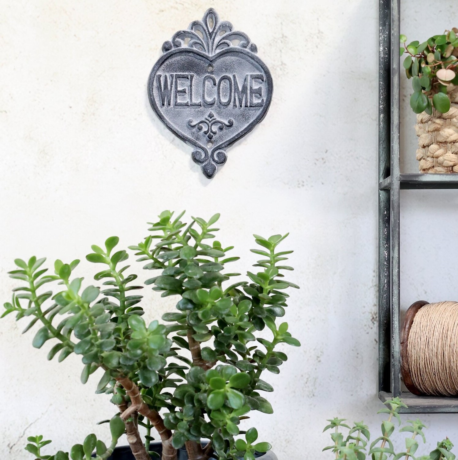 Sign Welcome cast iron shabby chic country style French country style Farm romance