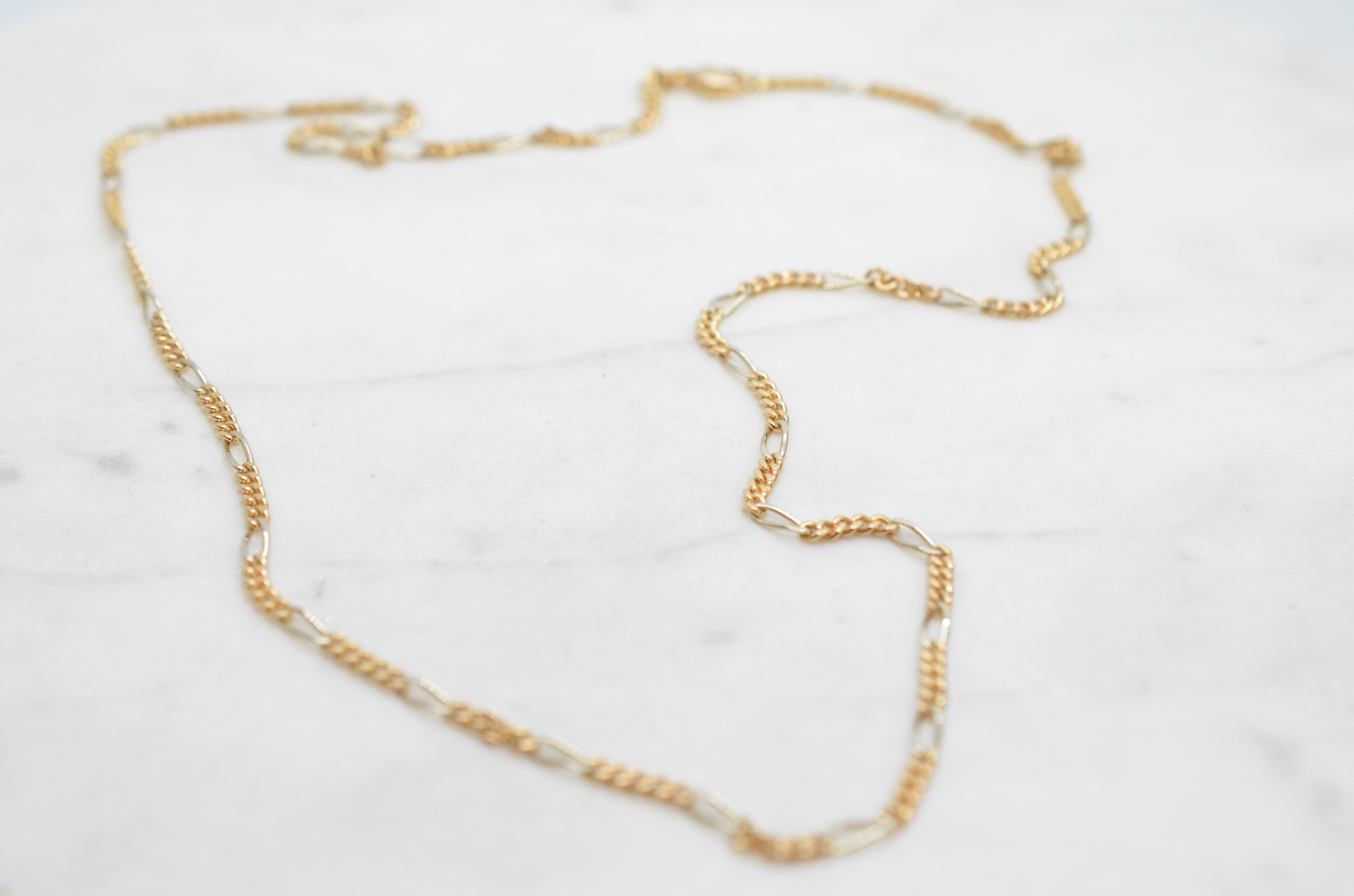 Vintage 18k two color necklace - 2