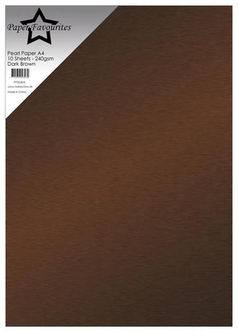 Paper Favourites 10-pack 240 g Pearl Paper "Dark Brown" 