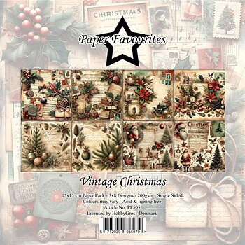 Paper Favourites Vintage Christmas 15x15 cm Paper Pack 