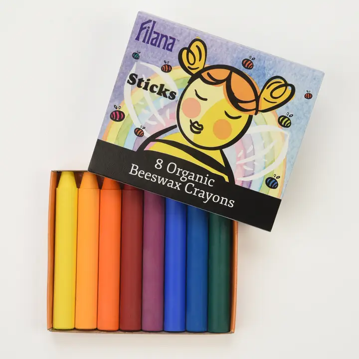 Filana Organic ekologiska och giftfria  bivaxkritor -  8 stift  - 4