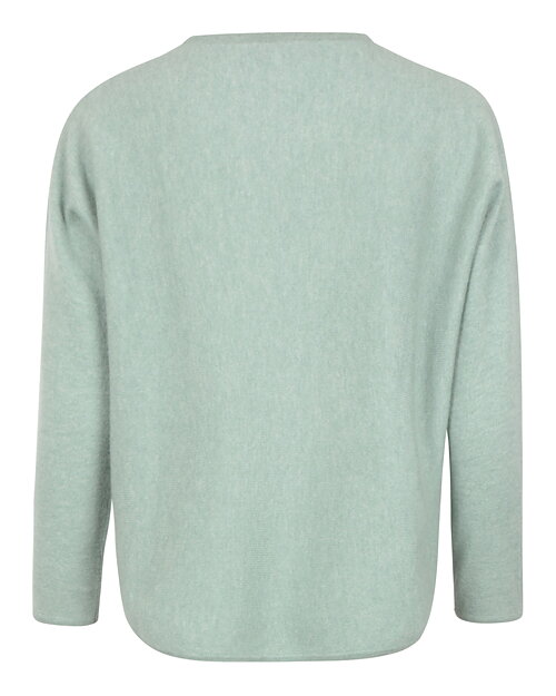 Kashmirjumper curved sage-grön - 2