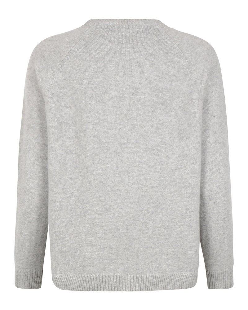 Kashmirjumper raglan curved ljusgrå