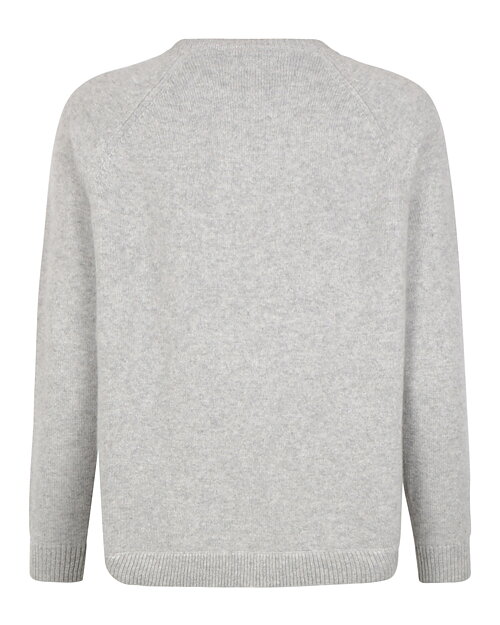 Kashmirjumper raglan curved ljusgrå - 2