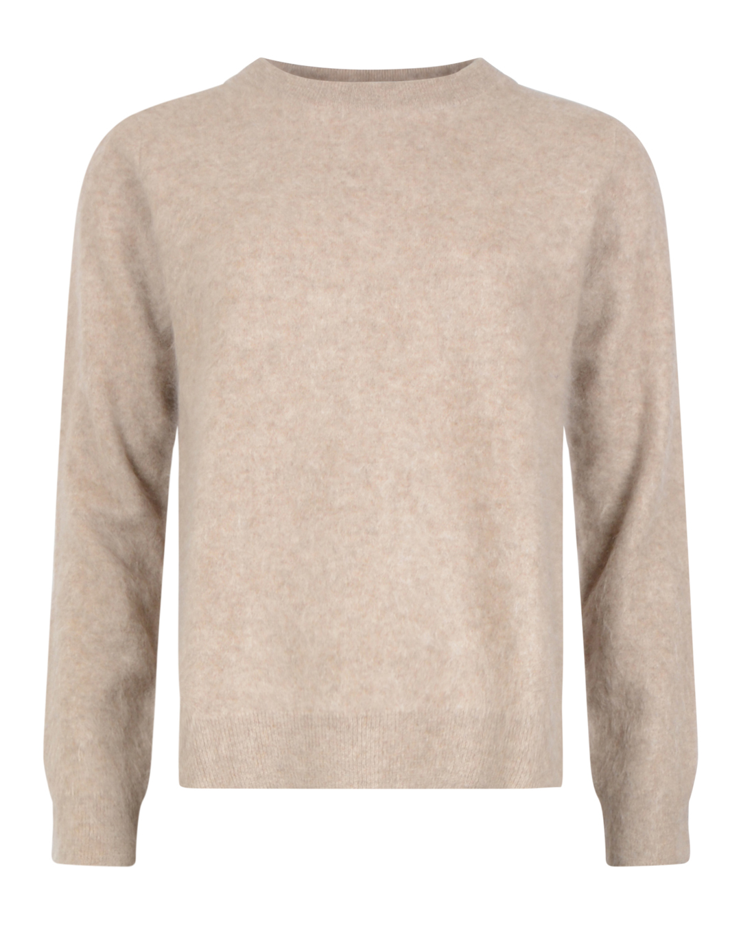 Kashmirjumper borstad rak o-neck mullvad - 4