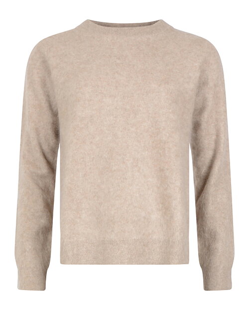 Kashmirjumper borstad rak o-neck mullvad - 4