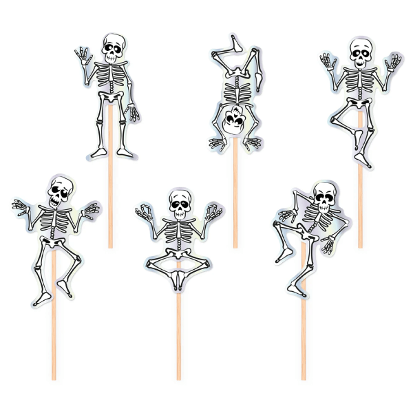 Cake toppers Skelett  6-pack