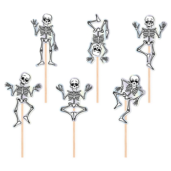 Cake toppers Skelett  6-pack