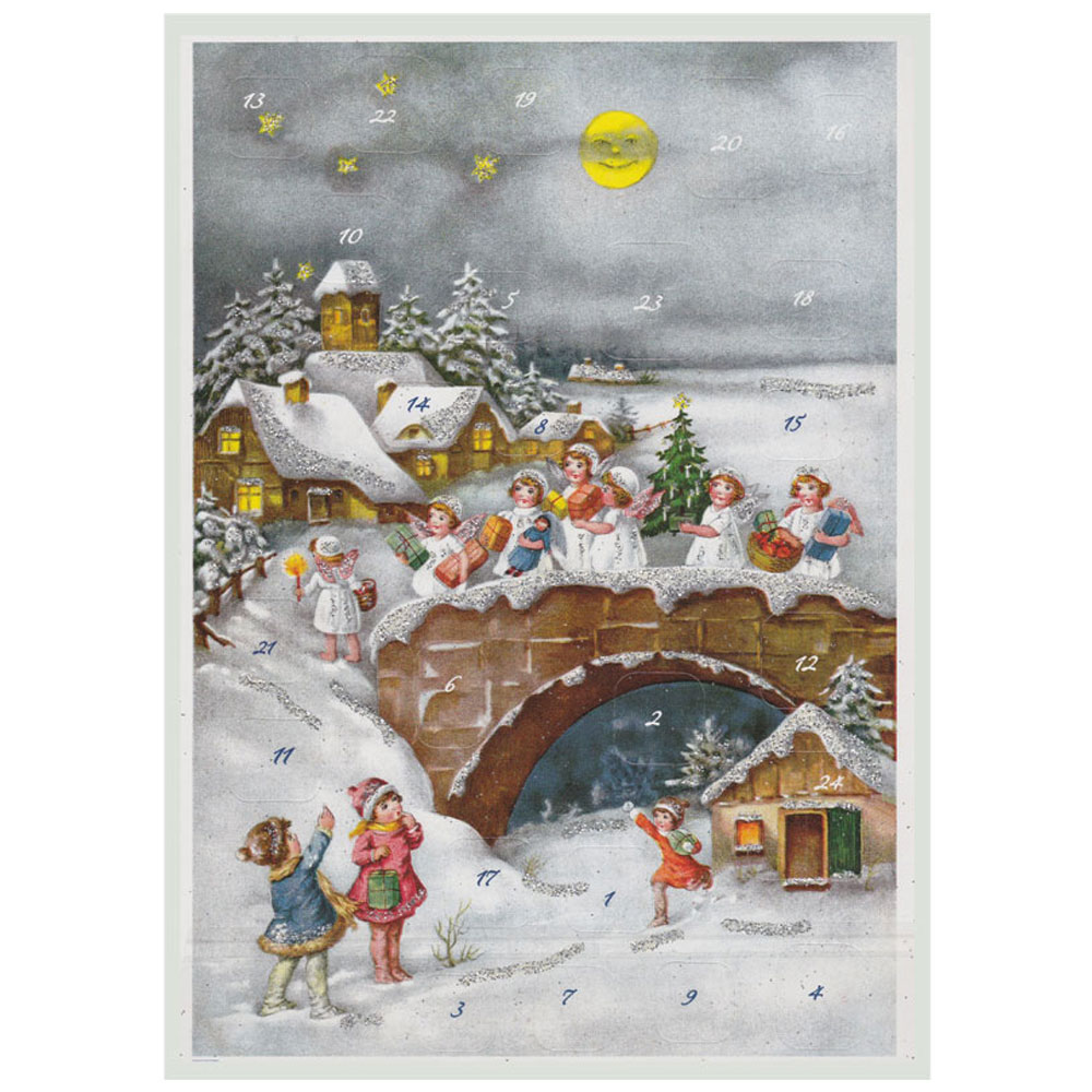 German Advent Calendar A4 Angels on the Bridge