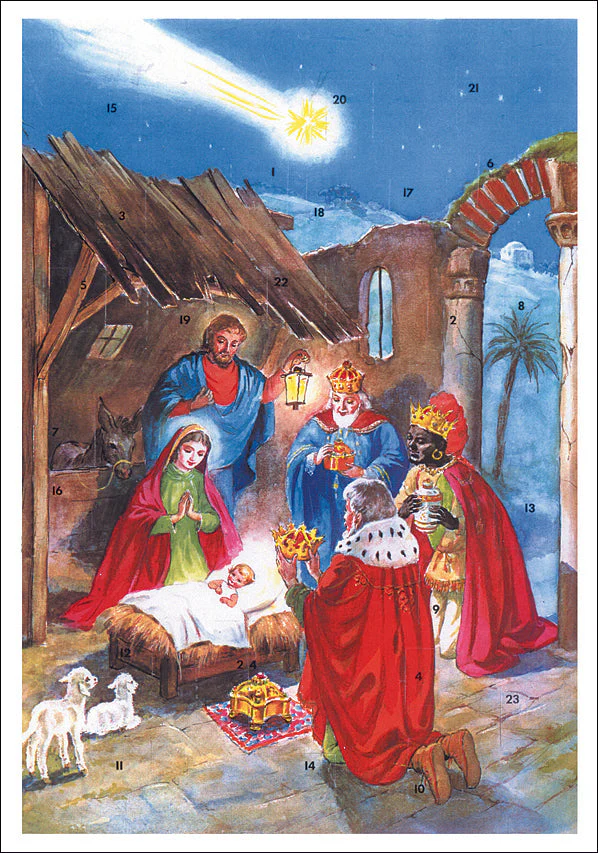Adventskalender A4 - Julkrubba, Stjärna