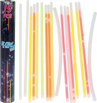 Glow sticks 22cm 15-pack
