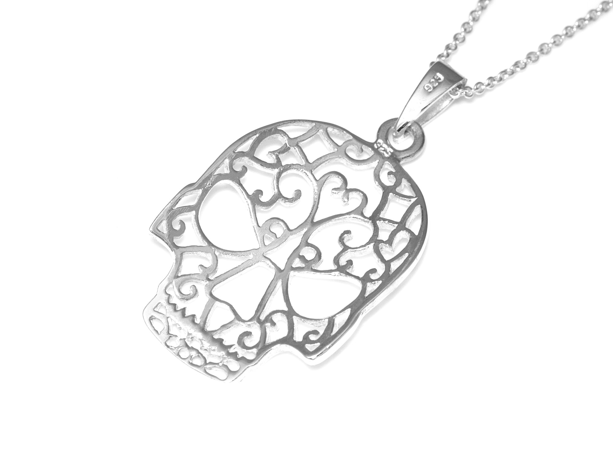 Döskalle Halsband i Äkta 925 Silver, Dödskalle Hänge, Skalle Accessoar, Memento Mori Smycke - 3