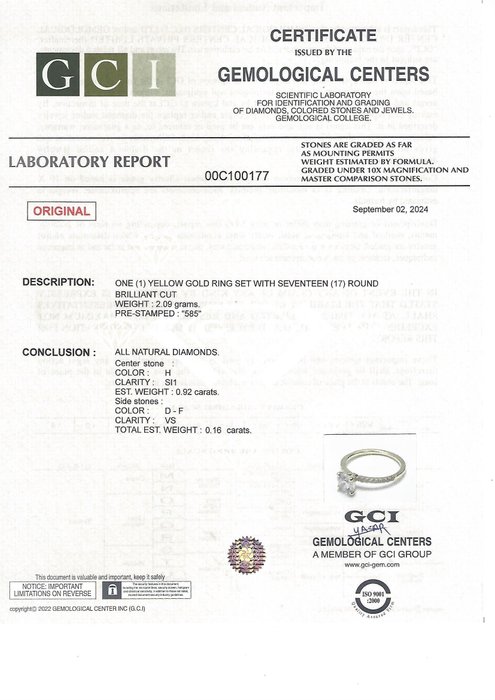 Diamantring 1.08ct - 4