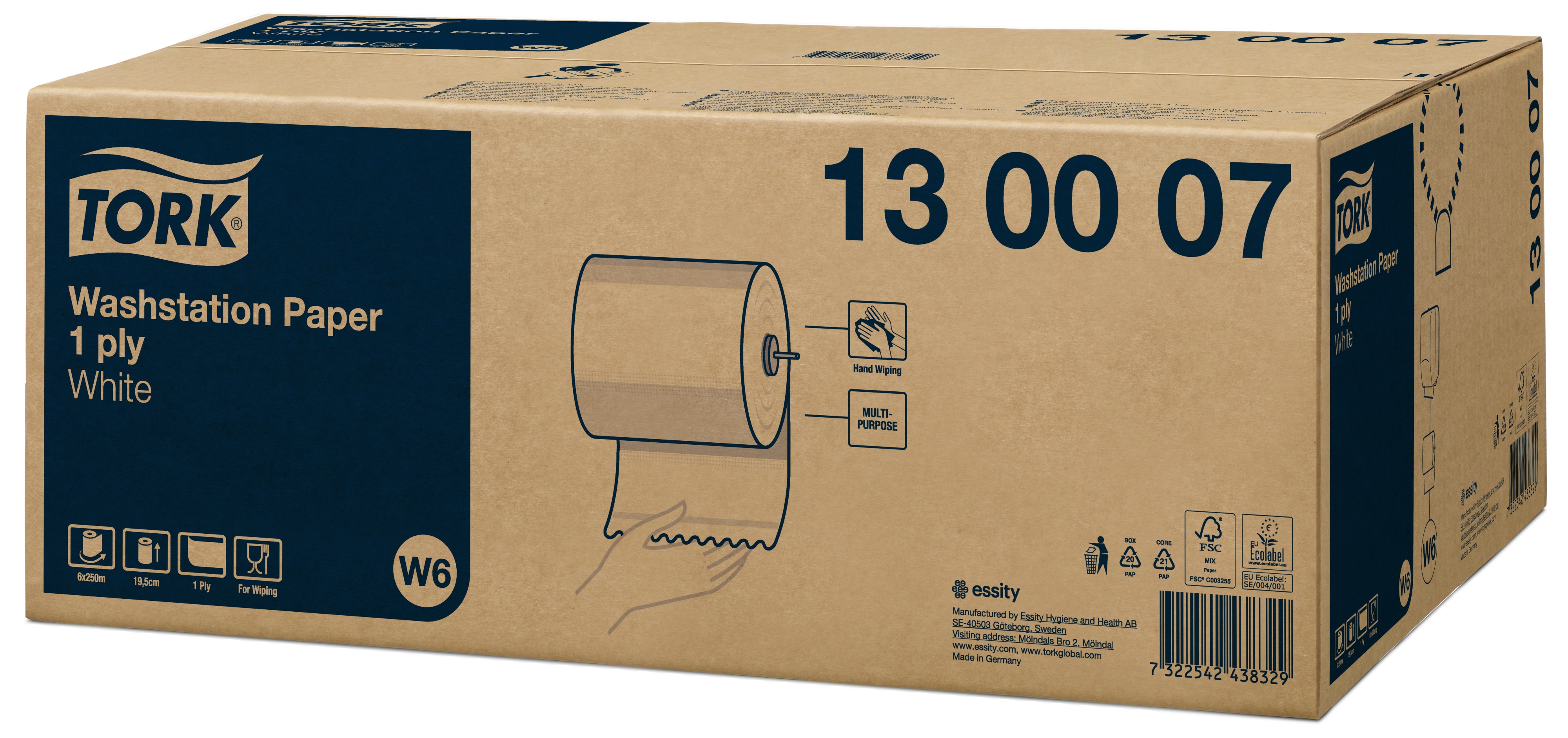 Tork Tvättstation Papper 1-lagers