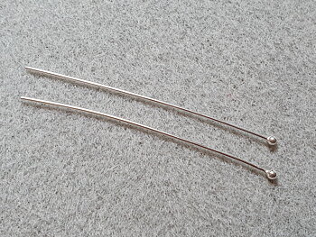Hattpinne 0,8x60mm kula 2,3mm 2st/fp Pris/fp 925-silver ( kulpinne)